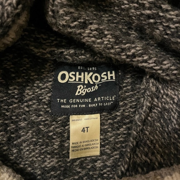 Oshkosh B’gosh kids Gray Knit Sweater size 4T - Picture 4 of 4